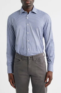 �s�[�^�[�E�~���[ �����Y �g�b�v�X �V���c Peter Millar Fairbanks Ombr Check Performance Twill Button-Up Shirt Navy �l�C�r�[