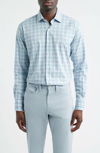 �s�[�^�[�E�~���[ �����Y �g�b�v�X �V���c Peter Millar Crown Lite Shadow Check Performance Twill Button-Up Shirt Windsor Blue �u���[