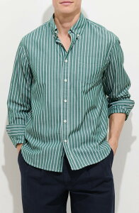 �A���b�N�X�~�� �����Y �g�b�v�X �V���c �_�E�� Alex Mill Thing Stripe Button-Down Shirt Cypress / Ivory �A�C�{���[