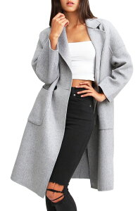 �x���A���h�u���[�� ���f�B�[�X �A�E�^�[ �W���P�b�g�E�u���]�� �E�[�� �R�[�g Belle & Bloom Publisher Double-Breasted Wool Blend Coat GREY MARLE �O���[
