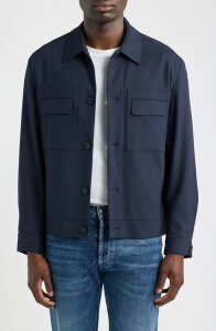 �t���[�S �����Y �A�E�^�[ �W���P�b�g�E�u���]�� �V���c HUGO Juliano Shirt Jacket DARK BLUE �u���[