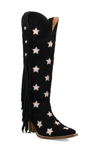 �f�B���S ���f�B�[�X �V���[�Y �u�[�c�E���C���u�[�c Dingo Super Star Knee High Western Boot Black �u���b�N