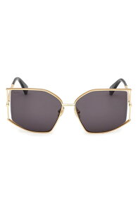 �}�b�N�X�}�[�� ���f�B�[�X �A�N�Z�T���[ �T���O���X�E�A�C�E�F�A Max Mara Menton 59mm Cat Eye Sunglasses DEEP GOLD/ BLACK HORN/ SMOKE �u���b�N