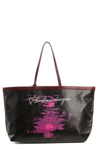 �o�����V�A�K ���f�B�[�X �o�b�O �R�[�g Balenciaga Medium Snob Coated Canvas Tote 6092 AMARANTH