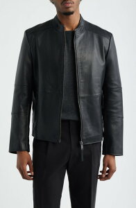 �t���[�S �����Y �A�E�^�[ �W���P�b�g�E�u���]�� ���U�[ HUGO Lokis Leather Jacket BLACK �u���b�N