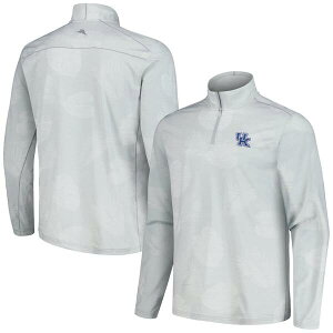 �g�b�~�[�o�n�} �����Y �A�E�^�[ �W���P�b�g�E�u���]�� Men's Tommy Bahama Gray Kentucky Wildcats Delray Frond IslandZone Half-Zip Jacket Gray �O���[