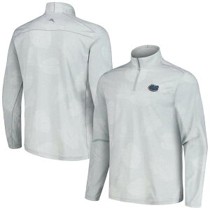 �g�b�~�[�o�n�} �����Y �A�E�^�[ �W���P�b�g�E�u���]�� Men's Tommy Bahama Gray Florida Gators Delray Frond IslandZone Half-Zip Jacket Gray �O���[
