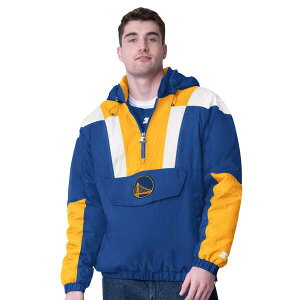 �X�^�[�^�[ �����Y �A�E�^�[ �W���P�b�g�E�u���]�� Men'starteroyal/Golden State Warriors Charger Half-Zipullover Jacket Royal �S�[���h