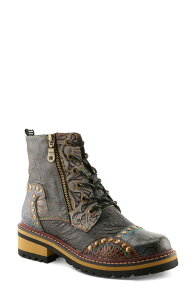�X�v�����O�X�e�b�v ���f�B�[�X �V���[�Y �u�[�c�E���C���u�[�c ���[�X L'Artiste by Spring Step Roselia Lace-Up Boot Slate Multi �X���[�g
