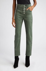 ���F���j�J �x�A�[�h ���f�B�[�X �{�g���X ���M���X �p���c �R�b�g�� Veronica Beard Arya Button Fly Stretch Cotton Pants ARMY GREEN �O���[��