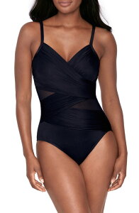 �~���N���X�[�c ���f�B�[�X �g�b�v�X �����s�[�X �v���X�T�C�Y Miraclesuit Mystify Underwire One-Piece Swimsuit (Plus Regular) BLACK �u���b�N