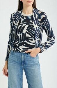 �j�b�N�v���X�]�[�C ���f�B�[�X �A�E�^�[ �p�[�J�[�E�X�E�F�b�g �J�[�f�B�K�� NIC+ZOE Painted Palms Cardigan INDIGO MULTI �C���f�B�S