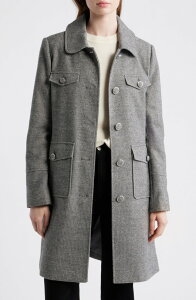 �Z�Z ���f�B�[�X �A�E�^�[ �W���P�b�g�E�u���]�� �R�[�g CeCe Herringbone Flapocket Coat DARK GREY HERRINGBONE �O���[
