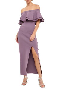 �G���h���X���[�Y ���f�B�[�X �g�b�v�X �����s�[�X �t���� �Z�[�^�[ �}�L�V Endless Rose Off the Shoulderuffle Maxi Sweater Dress DUSTY LAVENDER ���x���_�[