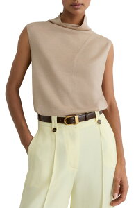 ���C�X ���f�B�[�X �A�E�^�[ �p�[�J�[�E�X�E�F�b�g �X�^���h�l�b�N �j�b�g Reiss Honey Funnel Necknit Shell NEUTRAL