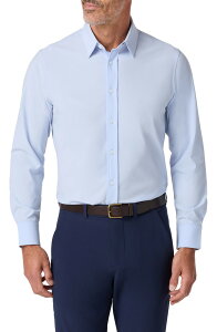 �~�Y�����C�� �����Y �g�b�v�X �V���c Mizzen+Main Men's Leeward Trim Fit Solid Performance Button-Up Shirt Light Blue Solid �u���[