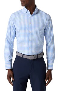 �~�Y�����C�� �����Y �g�b�v�X �V���c �M���K�� Mizzen+Main Men's Leeward Trim Fit GinghamButton-Up Shirt Light Blue Gingham �u���[