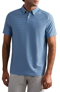 ���[�k �����Y �g�b�v�X �V���c Rhone Commuter Striperformance Polo ARCTIC BLUE STRIPE �u���[