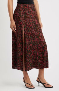 ���t�H�[���[�V���� ���f�B�[�X �{�g���X�J�[�g �T�C�h�X���b�g �~�f�B Reformation Zoe Side Slit Midi Skirt ROWAN