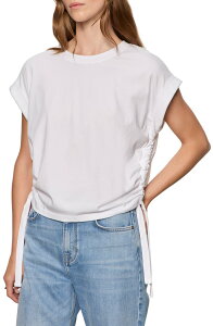 �T���N�`���A���[ ���f�B�[�X �g�b�v�X �V���c �R�b�g�� Sanctuary All Day Side Tie Organicotton Blend T-Shirt WHITE �z���C�g