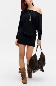 �A�[�o���A�E�g�t�B�b�^�[�Y ���f�B�[�X �g�b�v�X �����s�[�X �~�j BDG Urban Outfitters Destiny Off the Shoulder Minidress BLACK �u���b�N
