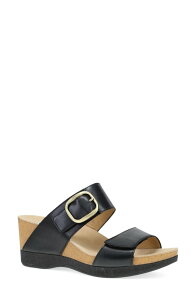 �_���X�R ���f�B�[�X �V���[�Y �q�[�� �v���b�g�t�H�[�� �T���_�� Dansko Shannon Platform Wedge Slide Sandal Black Burnished Nappa �u���b�N