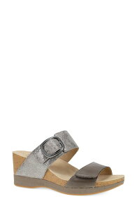 �_���X�R ���f�B�[�X �V���[�Y �q�[�� �v���b�g�t�H�[�� �T���_�� Dansko Shannon Platform Wedge Slide Sandal Pewter/ Taupe �s���[�^�[