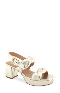 �G�A���\�[���Y ���f�B�[�X �V���[�Y �T���_�� �v���b�g�t�H�[�� Aerosoles Camea Platform Sandal Soft Gold Leather �S�[���h