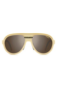 �J���� �����Y �A�N�Z�T���[ �T���O���X�E�A�C�E�F�A Carrera Eyewear C Sport 57mm Shield Sunglasses Matte Beige Gold/ Silver Sp �x�[�W��