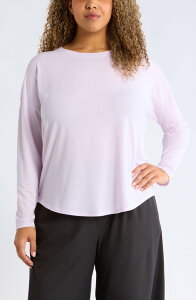 �[�� ���f�B�[�X �g�b�v�X �V���c �v���X�T�C�Y Zella Breathe Long Sleeve Performance T-Shirt (Plus) PURPLE HUSH �p�[�v��