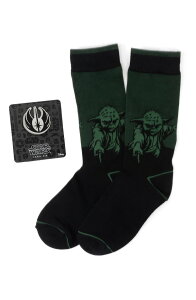 �J�t�����N �����Y �A���_�[�E�F�A �C�� Cufflinks, Inc. Green Yoda Socks & Jedi Lapel Pin Gift Set BLACK �u���b�N