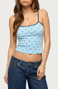 �A�f�B�N�e�b�h ���f�B�[�X �g�b�v�X �V���c �h�b�g�� �h�b�g EDIKTED Carlah Polka Dot Camisole LIGHT-BLUE-AND-NAVY �l�C�r�[