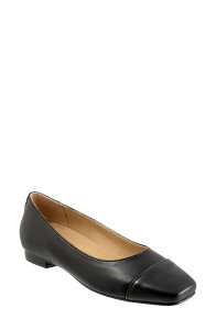 �g���b�^�[�Y ���f�B�[�X �V���[�Y �p���v�X �L���b�v Trotters Harbor Cap Toe Flat Black �u���b�N