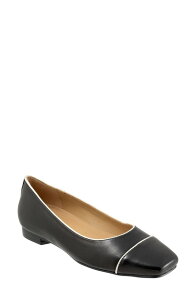 �g���b�^�[�Y ���f�B�[�X �V���[�Y �p���v�X �L���b�v Trotters Harbor Cap Toe Flat Black/ White �z���C�g