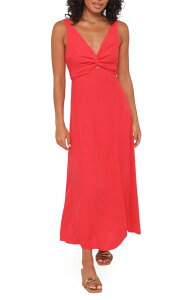 �y�^���A���h�p�b�v ���f�B�[�X �g�b�v�X �����s�[�X �~�f�B �m�[�X���[�u Petal & Pup Archer Sleeveless Fit & Flare Midi Dress RED ���b�h