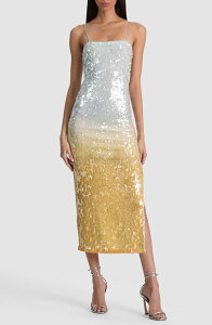 �A���X �A���h �I���r�A ���f�B�[�X �g�b�v�X �����s�[�X �~�f�B �X�p���R�[�� ALICE + OLIVIA Fifi Ombr Sequin Midi Dress CLEAR SKIES