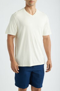 �g�b�~�[�o�n�} �����Y �g�b�v�X T�V���c V�l�b�N Tommy Bahama Bay Stripe IslandZone V-Neck Performance T-Shirt VANILLA ICE �X�g���C�v