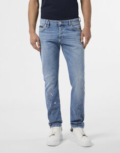 �t�B���b�v�v���C�� �����Y �{�g���X �J�W���A���p���c �W�[���Y PHILIPPLEIN Super Straight Cut Jeans Paint Men Mykonos