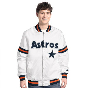 �X�^�[�^�[ �����Y �A�E�^�[ �W���P�b�g�E�u���]�� Men'sStarter White Houston Astros Cooperstown Scout Full-Snap Varsity Jacket White �z���C�g