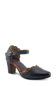 �X�v�����O�X�e�b�v ���f�B�[�X �V���[�Y �q�[�� �A���N�� L'Artiste by Spring Step Sayyes Ankle Strapump Navy Multi �l�C�r�[
