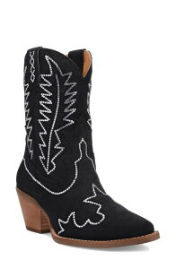 �f�B���S ���f�B�[�X �V���[�Y �u�[�c�E���C���u�[�c Dingo Tiny Pony Rhinestone Western Boot Black �u���b�N