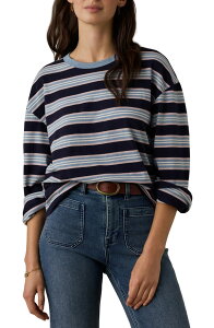 �t�@���e�B ���f�B�[�X �g�b�v�X �V���c �R�b�g�� Faherty Stripe Sunwashed Organicotton Top MOONLITIDAL STRIPE �X�g���C�v