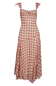 ���t�H�[���[�V���� ���f�B�[�X �g�b�v�X �����s�[�X �m�[�X���[�u �}�L�V Reformation Zea Plaid Sleeveless Maxi DressANGRE CHECK �`�F�b�N