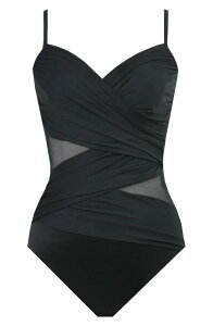 �~���N���X�[�c ���f�B�[�X �g�b�v�X �����s�[�X �v���X�T�C�Y Miraclesuit Network Mystify Underwire One-Piece Swimsuit (Plus Regular) BLACK �u���b�N