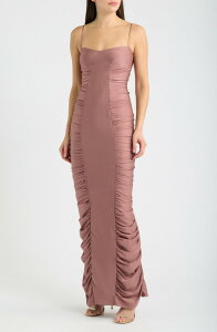 �u���b�N�n�� ���f�B�[�X �g�b�v�X �����s�[�X �T�e�� Black Halo Amoria Stretch Satin Body-Con Gown DUSK