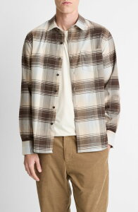 ���B���X �����Y �g�b�v�X �V���c Vince Missoula Gradient Check Button-Up Shirt Whitecap Combo �`�F�b�N