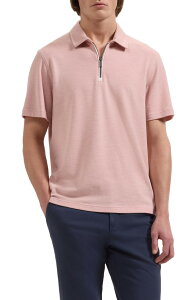 �u�K�b�` �����Y �g�b�v�X �|���V���c �n�[�t�W�b�v Bugatchi Quarter Zipolo Dusty Pink �s���N