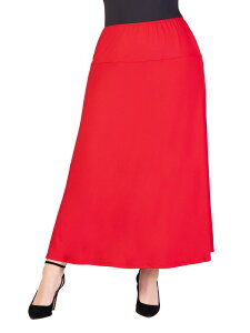 24 �Z�u���R���t�H�[�g ���f�B�[�X �{�g���X�J�[�g �v���X�T�C�Y �}�L�V 24seven Comfort Apparel Plusize Comfortable Fit Elastic Waist Maxi Skirt (Plus) Red ���b�h