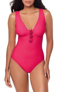 �}�W�b�N�X�[�c ���f�B�[�X �g�b�v�X �����s�[�X Magicsuit Wallis Plunge One-Piece Swimsuit ROSIE