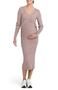���C�v�}�^�j�e�B ���f�B�[�X �g�b�v�X �����s�[�X Ripe Maternity Heidi Long Sleeve Maternity/Nursing Dress (Maternity) PINK MARL �}�[��